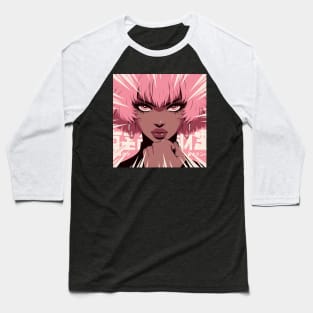 Pink Haired Anime Girl Baseball T-Shirt